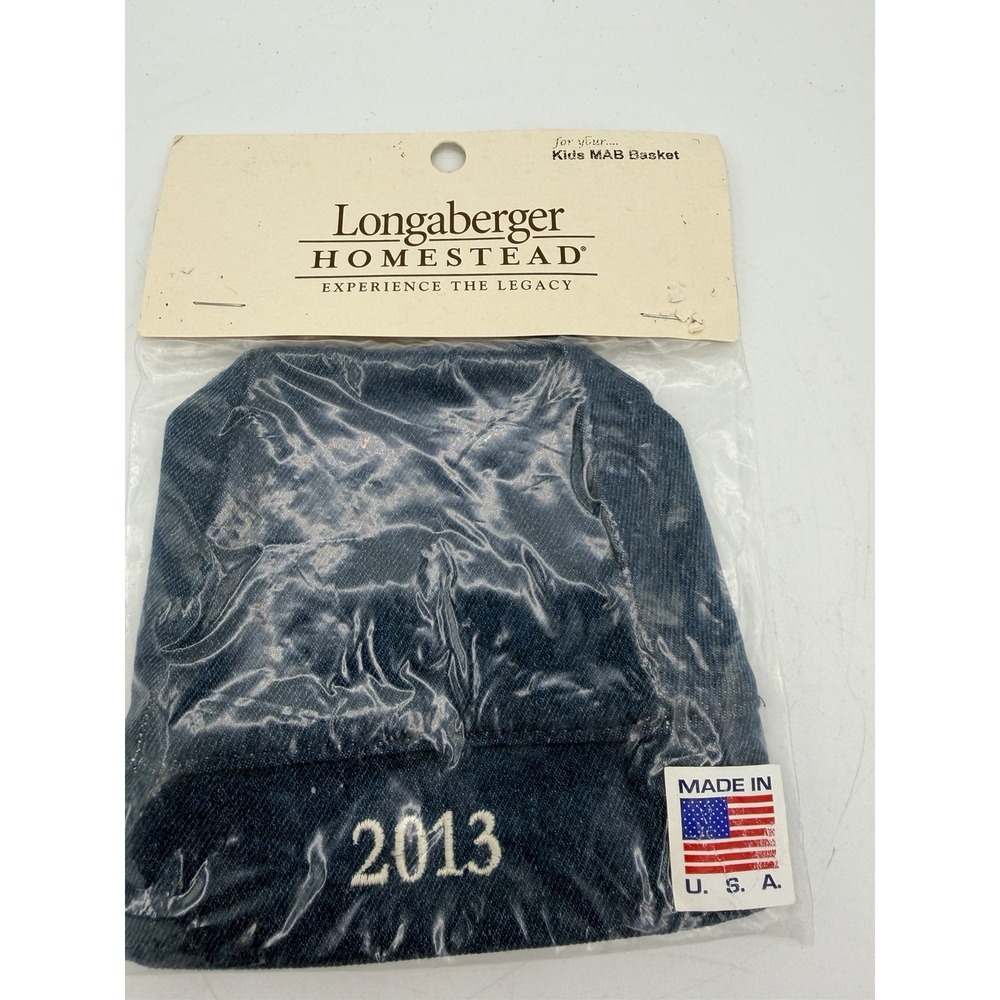 🧺👧 Longaberger 2013 Kids Make‑A‑Basket Liner ONLY – Denim – NIP 👦✨